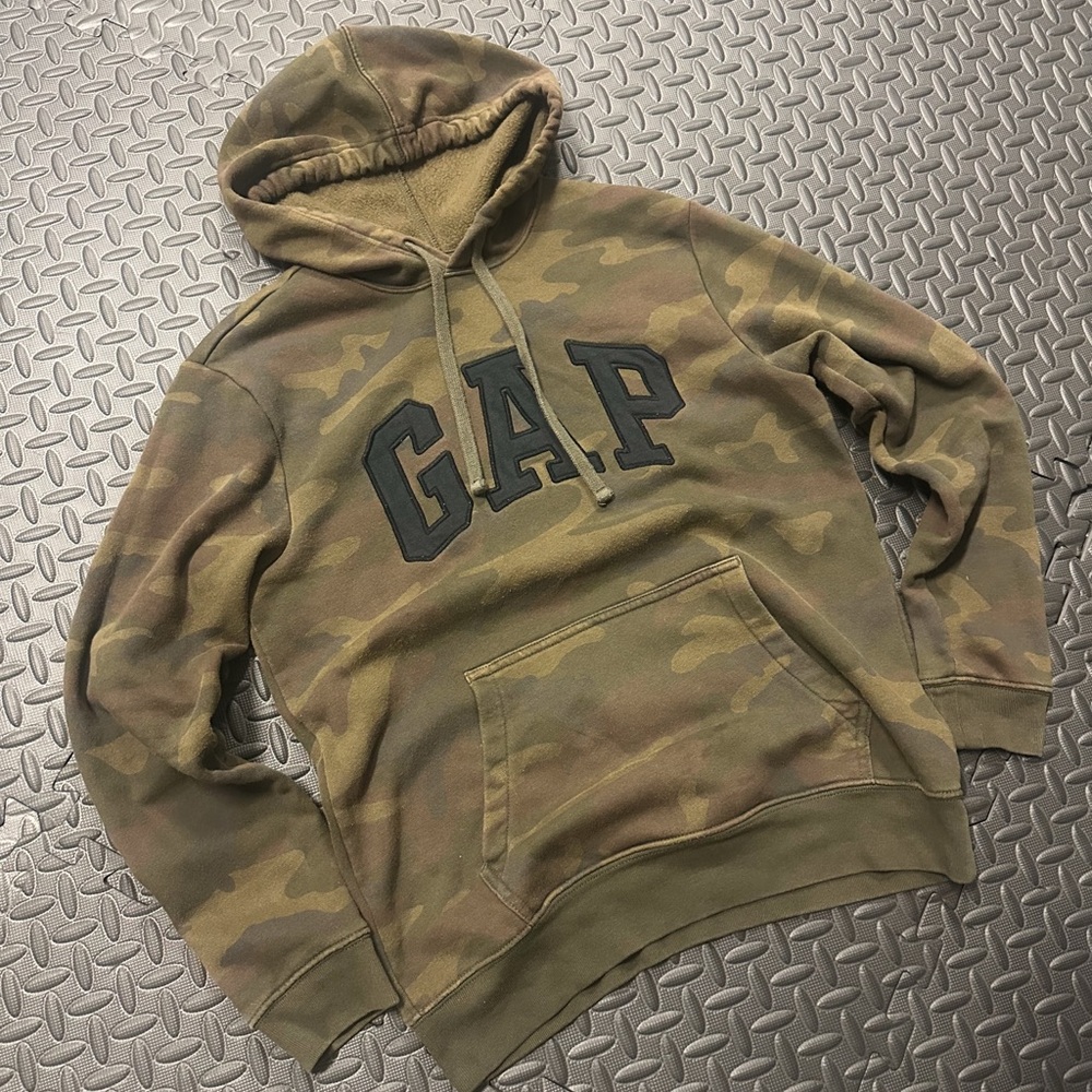 Men’s GAP Camouflage Pullover Casual Streetwear Y2K Sweatshirt Hoodie